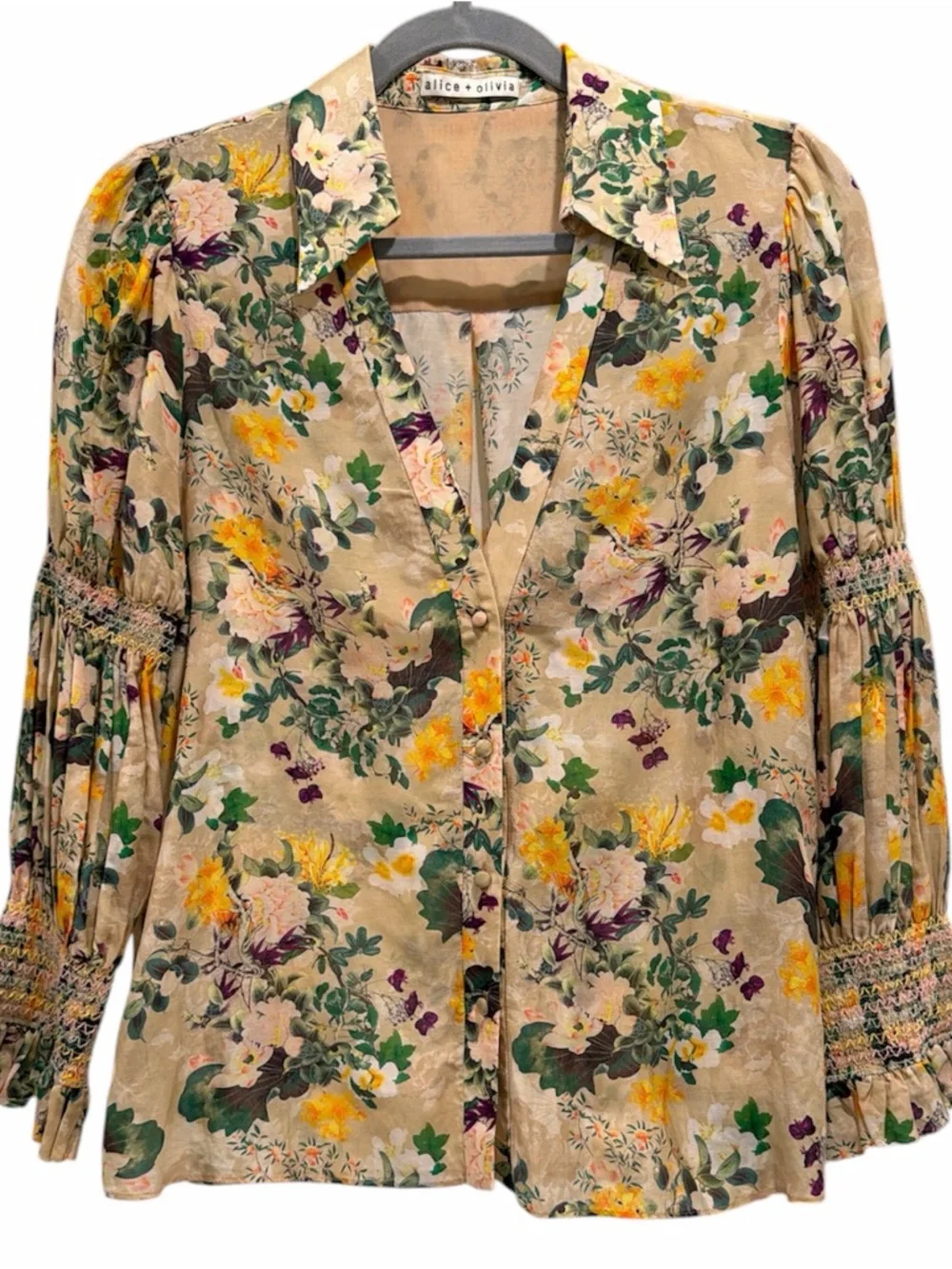 ALICE & OLIVIA COSIMA FLORAL BUTTON DOWN
BLOUSE - Picture 8 of 9